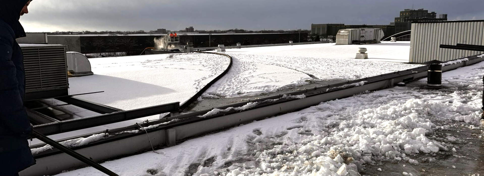 Zuigen van sneeuw met speciale zuigmond